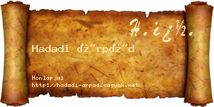 Hadadi Árpád névjegykártya