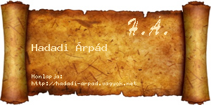 Hadadi Árpád névjegykártya