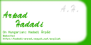 arpad hadadi business card