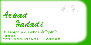 arpad hadadi business card